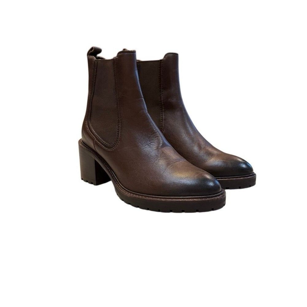 Thursday Womens Knockout Chelsea Boots Sz 6.5 Chocolate Leather 2.75" Heel